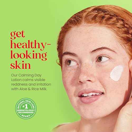 Burt's Bees Calming Day Face Lotion With Aloe and Rice Milk, Soothing Face Lotion for Sensitive Skin, 98.9 Percent Natural Origin Skin Care, 1.8 oz. Bottle
