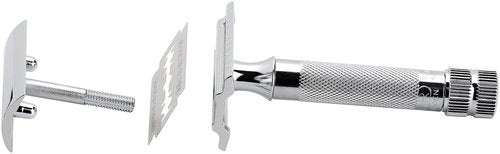 Merkur Mk34C Double Edge Razor - Heavy Duty Short Handle for Precision Shaving