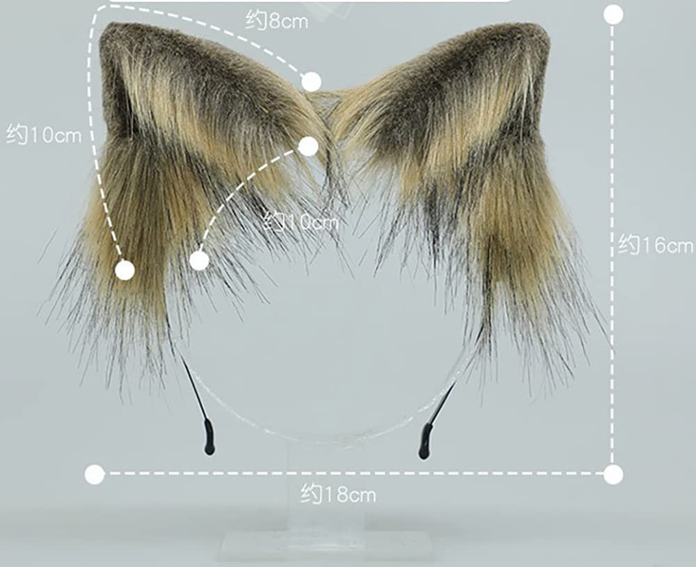 Faylay Wolf/Fox/Cat Ear Cosplay Headwear Girl Accessories Handmade Hairband Furry Ear Faux Fur Headband (SJ-1 White)