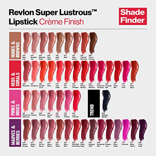 Revlon Lipstick, Super Lustrous Lipstick, Creamy Formula For Soft, Fuller-Looking Lips, Moisturized Feel in Nudes & Browns, Brazilian Tan (672) 0.15 oz