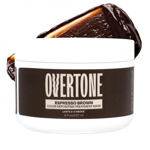 Overtone Espresso Brown Semi-Permanent Hair Color Conditioner - Nourishing & Damage-Free | 8 oz, Vegan & Cruelty-Free