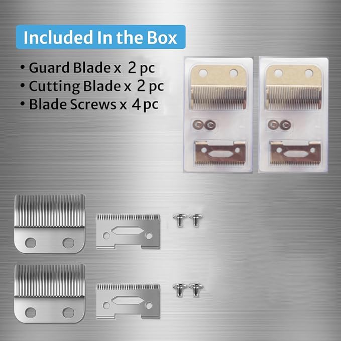 Wahl Clipper Replacement Blades - 2 Pack Compatible with 2 Hole Clipper Blades for Precision Cutting