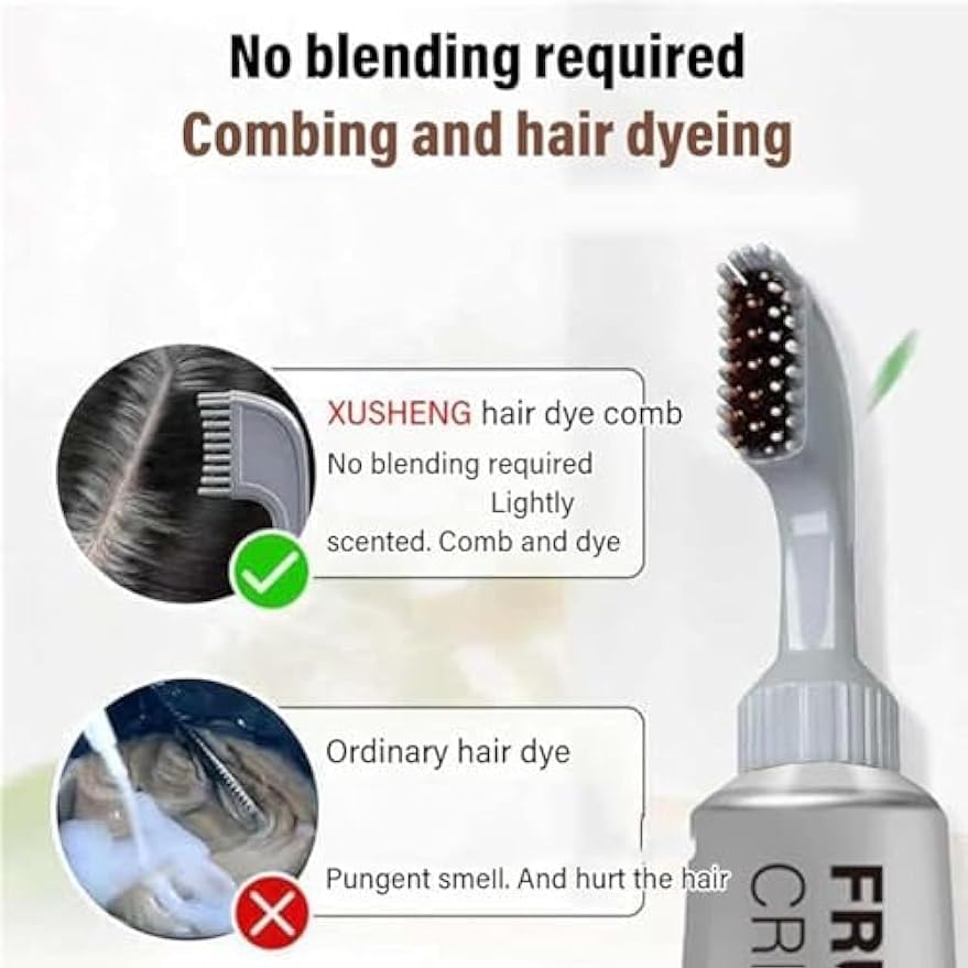 Skiennix Black Fruit Hair Dye Cream - Natural Grey Coverage for Men & Women | Dark Brown Shade