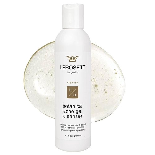 LEROSETT Foaming Gel Acne Cleanser - Vegan Formula with 2% Salicylic Acid & 50% Calming Aloe | 6.7oz