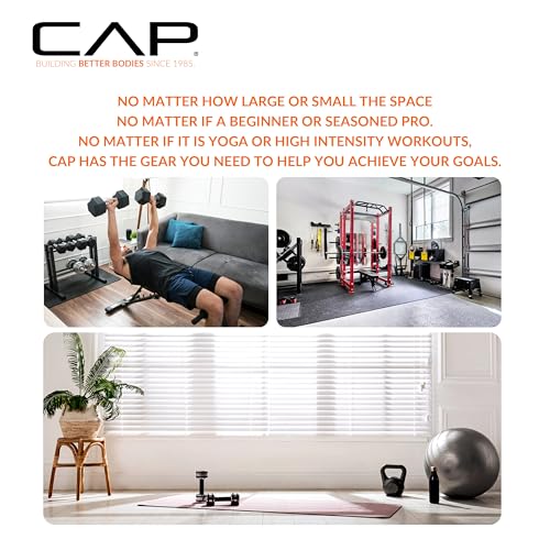 CAP Barbell Threaded Curl Bar Set with 50 LB Cement Grip Weight Plates | EZ Curl Bar with Threaded Collars for Strength Training & Home Gym Workouts