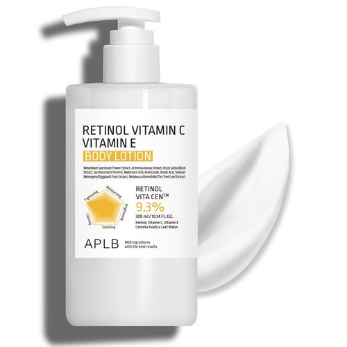 APLB Retinol Body Lotion - Vitamin C & E | 9.3% Formula for Long-Lasting Hydration & Wrinkle Care - 10.14 FL.OZ