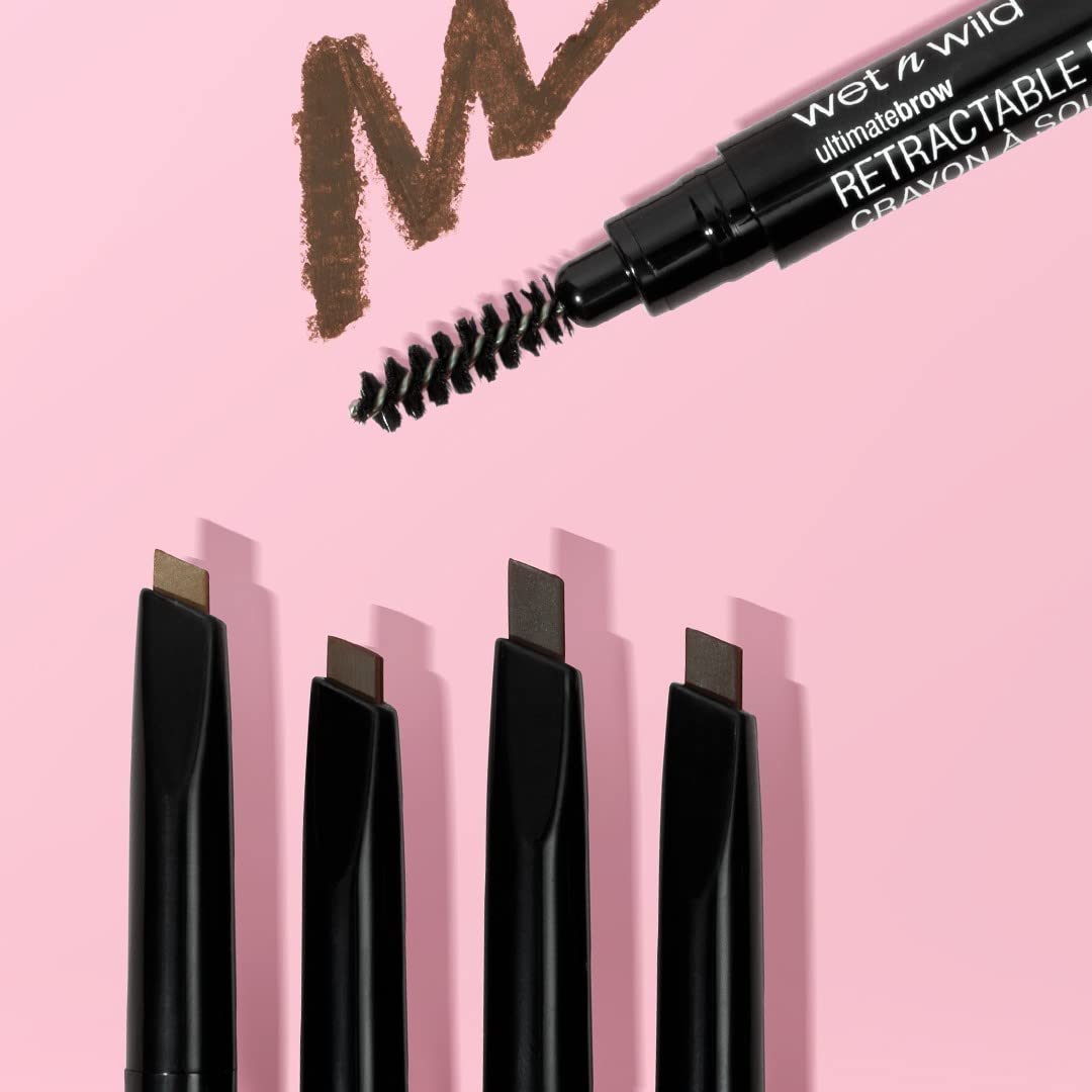 Wet n Wild Ultimate Eyebrow Definer Pencil - Ash Brown | Dual-Sided Brush for Perfectly Shaped Brows