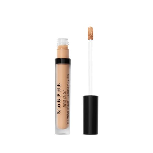 Morphe Filter Effect Soft Radiance Concealer - Buildable Liquid Makeup with Hyaluronic Acid & Pomegranate - Tan 24 (0.12 fl oz)