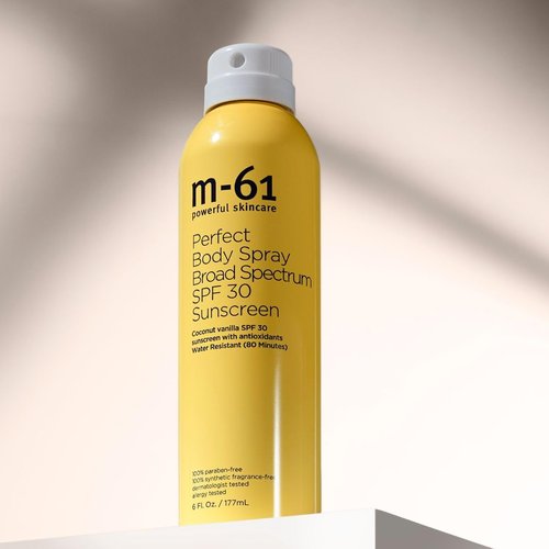 M-61 Sunscreen Spray SPF 30 - Lightweight Clear Mist, Water Resistant | Vitamin E & Aloe | 6 Fl Oz