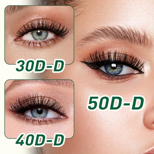 Lash Clusters 300pcs Individual Lashes 50D 0.07C Curl 11mm DIY Eyelash Extension KEYYOU Large Tray Volume Soft&Natural Cluster Lashes(50D-0.07C,11）
