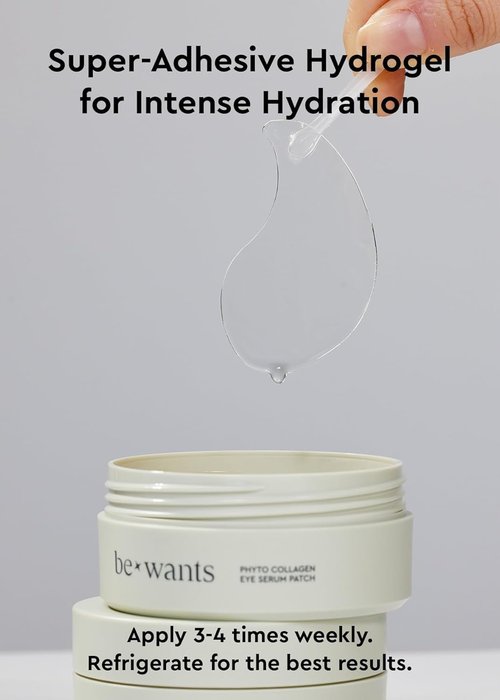 Bewants Under Eye Patches - Vegan Collagen & Bamboo Water for Dark Circles | 60 Pieces