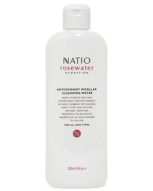 Natio Australia Rosewater Micellar Cleansing Water - Hydrating Makeup Remover for All Skin Types | 8.4 oz