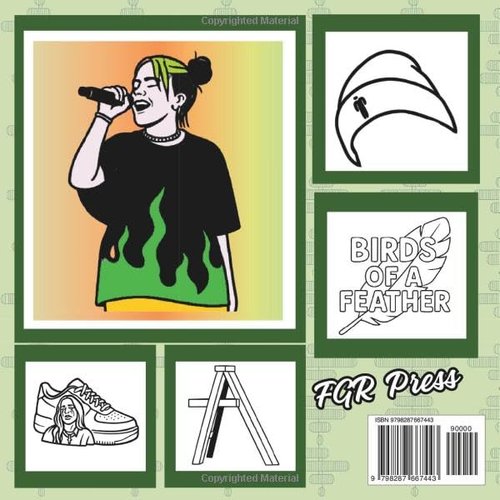 Billie - Bold & Easy Coloring Book for Fans: 45 Iconic Illustrations to Color, Featuring Her Face, Full-Body Poses, and Song Titles for Relaxation and Fun