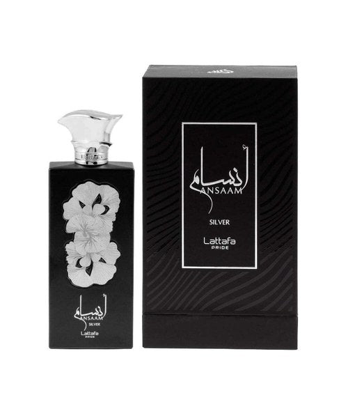 Lattafa Ansaam Silver Eau De Parfum Spray for Unisex, 3.4 Ounce