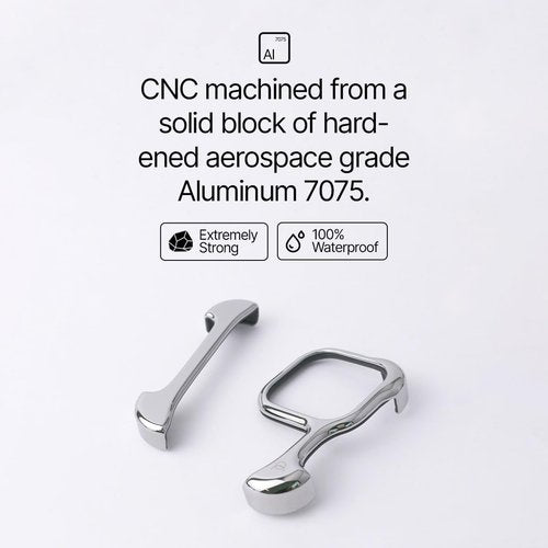 Arc Pulse iPhone 16 Pro Max Case - Minimalist Shock Absorption with Aerospace Grade Aluminum Shell | 6.9 Inch, Polished Silver