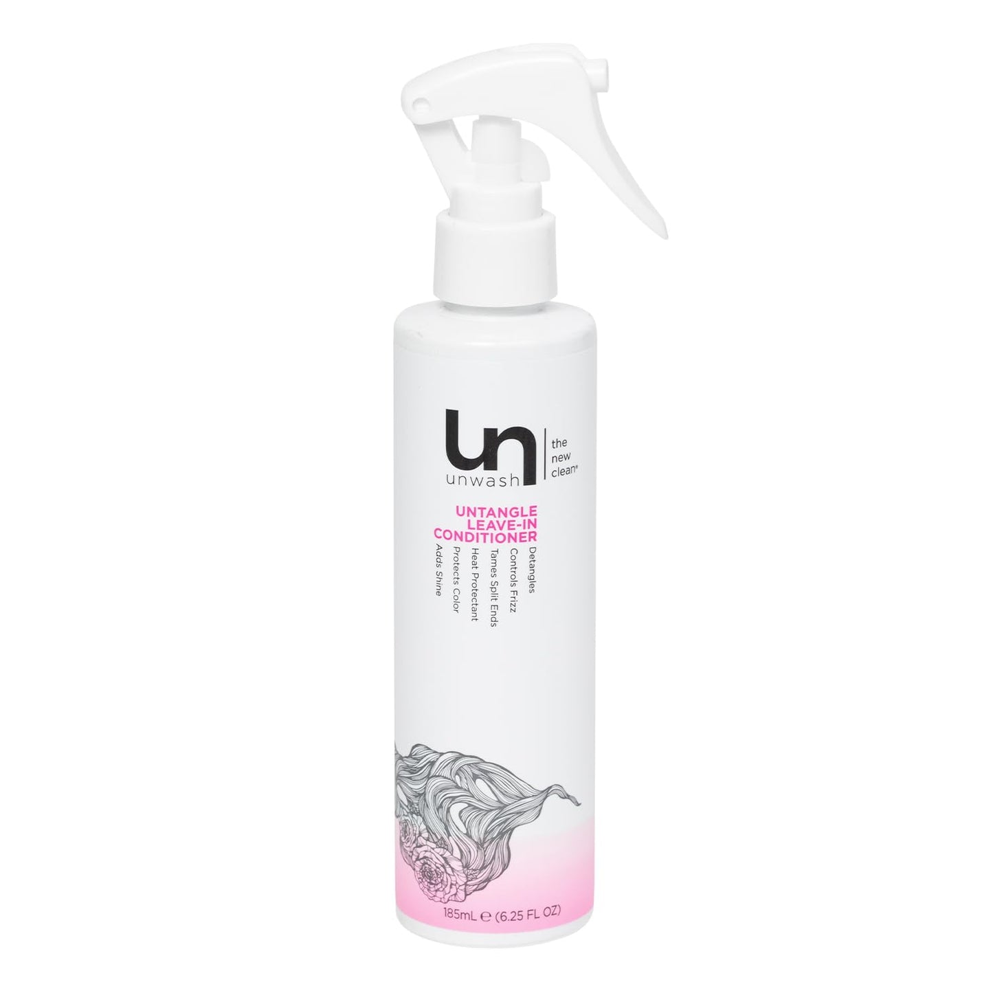 Unwash Untangle Leave-In Conditioner Spray - Vegan Frizz Control & Heat Protection | 6.25 fl oz