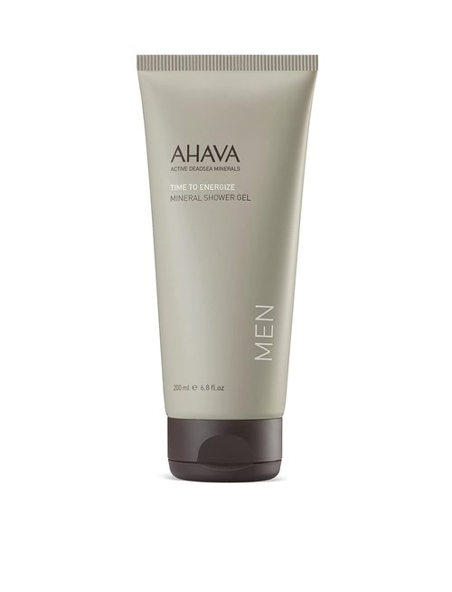 AHAVA Men's Mineral Shower Gel - Energizing & Refreshing Skin Cleanser with Aloe Vera & Zinc | 6.8 Fl. Oz.