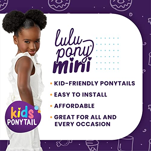 Sensationnel Lulu Pony Mini DOUBLE SCOOP - ponytail drawstring for kids synthetic pony up do wig piece - LULUPONY Mini Double Scoop (1 JETBLACK)