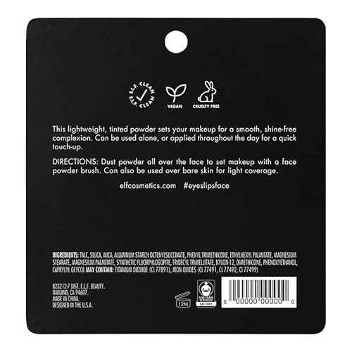 e.l.f. Prime & Stay Finishing Powder, Sets Makeup, Controls Shine & Smooths Complexion, Sheer, 0.18 Oz (5g)