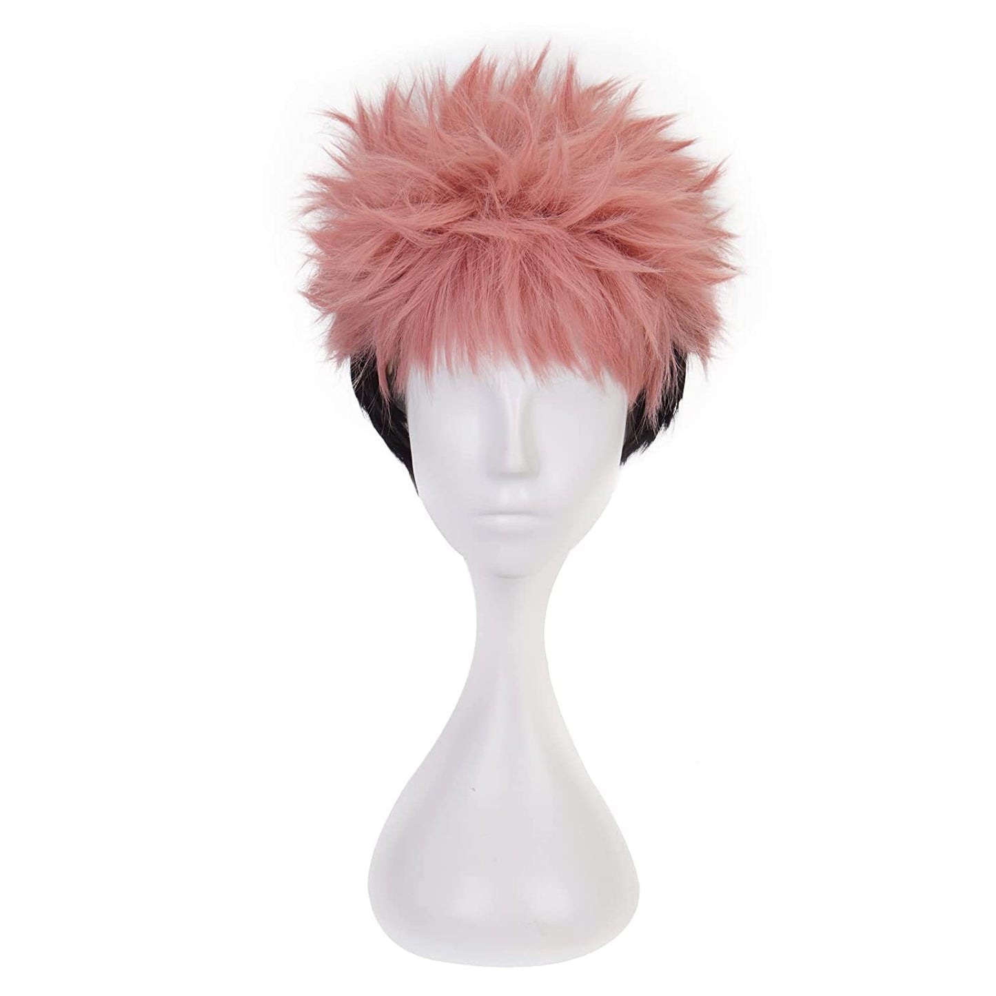 XiongXiongLe Anime Wig Cosplay Jujutsu Kaisen Yuji Itadori Pink Black Short Costume Hair Replacement Wigs For Girl Boy Party Halloween Christmas(Yuji Itadori)