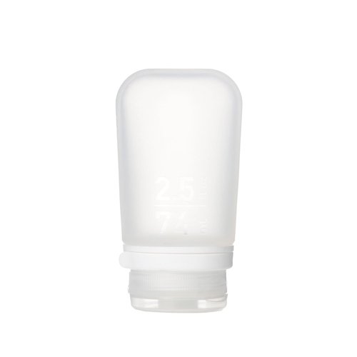 Humangear GoToob+ Refillable Silicone Travel Bottle - Locking Lid, Food-Safe Material | Clear, Medium (2.5 fl. oz.; 74ml)