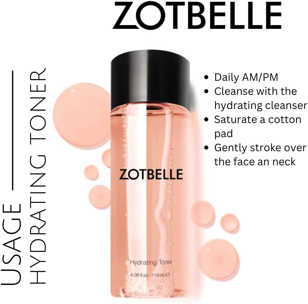 ZOTBELLE Hydrating Toner - Soothing Formula for Soft, Refined Skin | Nourishes & Stimulates Cell Renewal