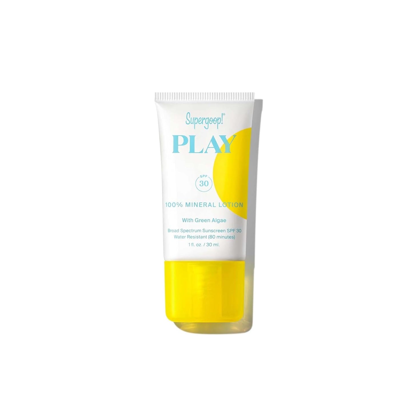 Supergoop! PLAY Mineral Lotion - Broad Spectrum SPF 50 Sunscreen for Face & Body - 1 fl oz, Lightweight & Water-Resistant with Green Algae