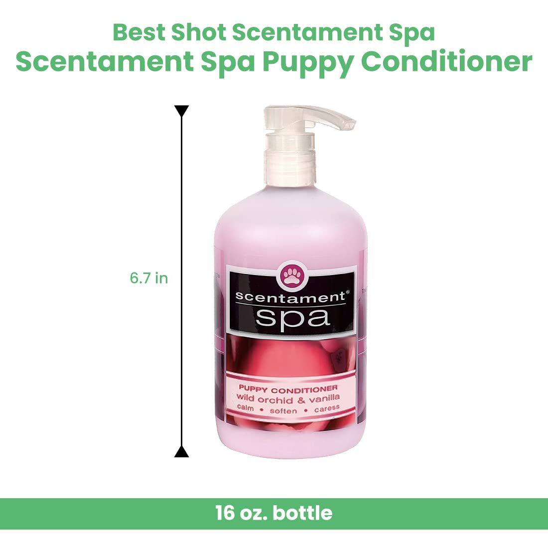 Best Shot Scentament Spa Puppy Conditioner, Ideal Skin Care Product, Pet Supplies, Hypoallergenic Puppy and Dog Conditioner, Wild Orchid and Vanilla Fragrance, 16 Oz