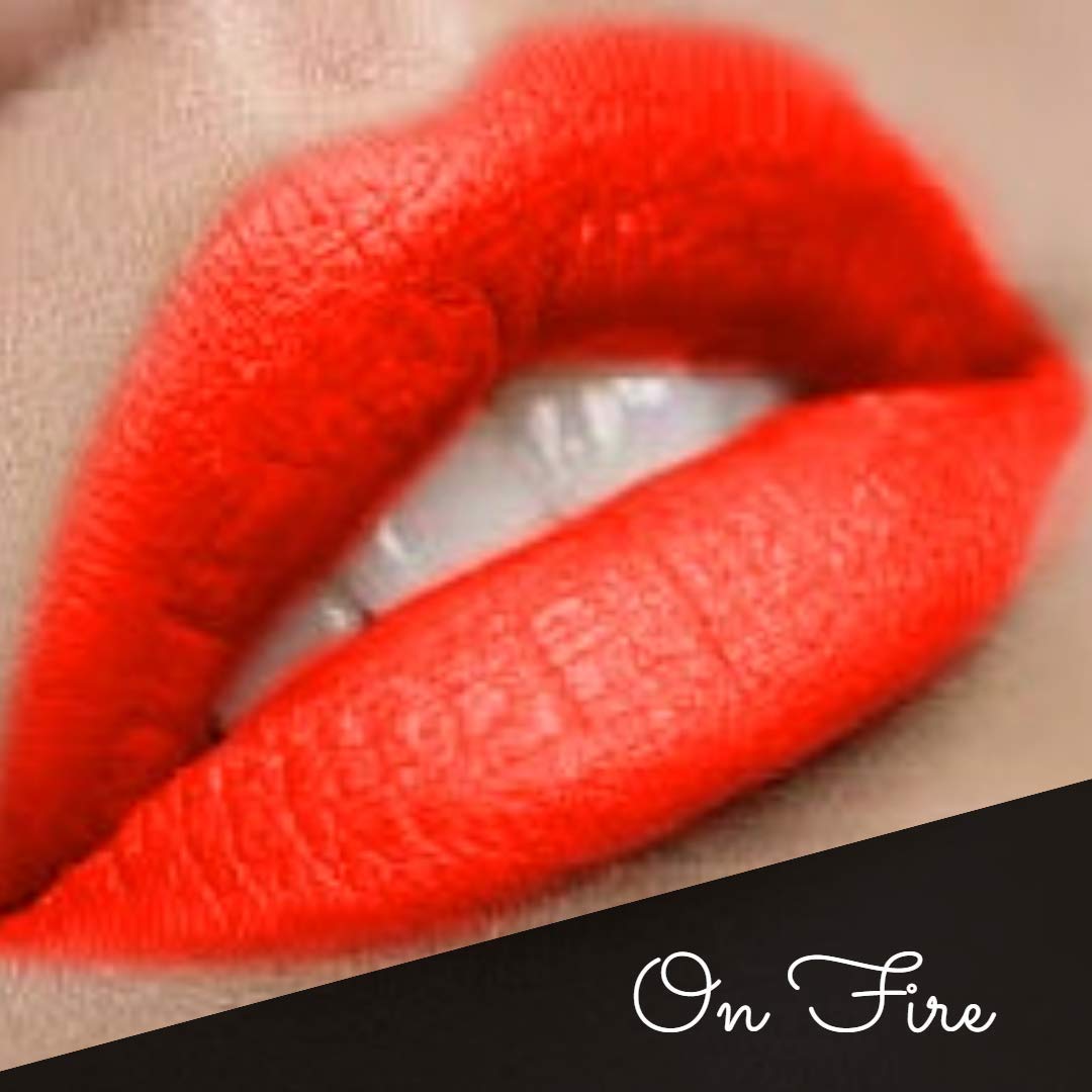 By The Clique Premium Long Lasting Matte Orange Red Lip Liner Pencil |On Fire Orange Red Ultra Wear Lip Liner