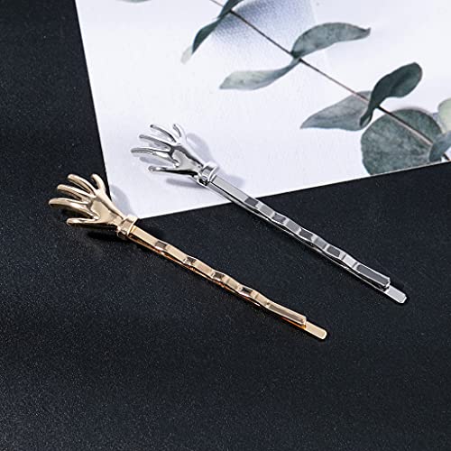 10Pcs Cute Spooky Skeleton Hands Bobby Pins Women Girls Halloween Hair Accessories, Gold