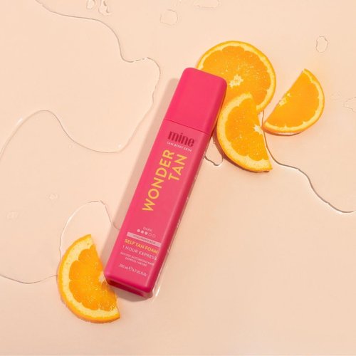 Minetan Wonder Tan Self Tanning Mousse | Warm Dark Finish, 1 Hour Express Foam | Face & Body Fake Tanner | Hydrating | 6.7 Fl Oz