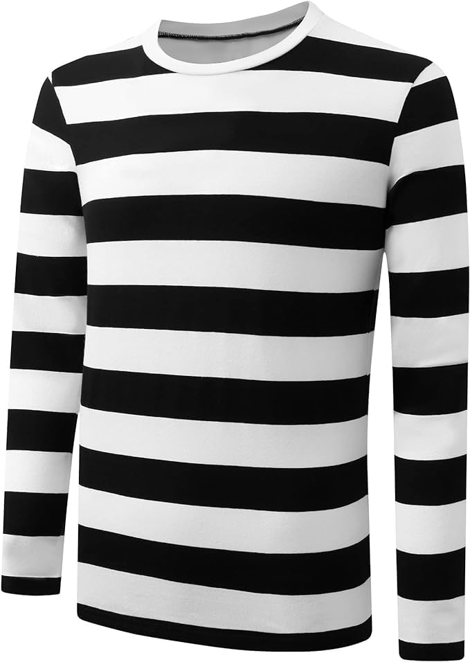 Adult Kid Striped T-Shirt Men Women Couple Shirt Long Sleeve Tops Black Woman-2XL