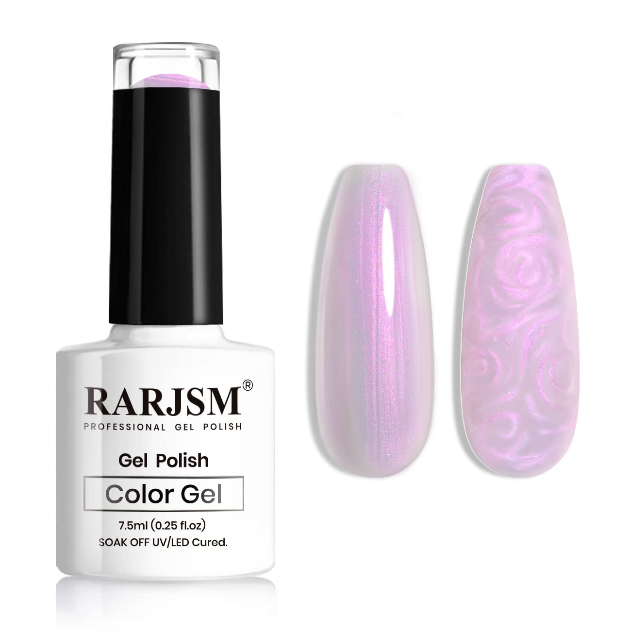 RARJSM Pearl Gel Nail Polish, Glitter Gel Polish Lavender Shimmer Mermaid Nail Gel Soak Off UV Gel for Salon Home DIY Manicure Use