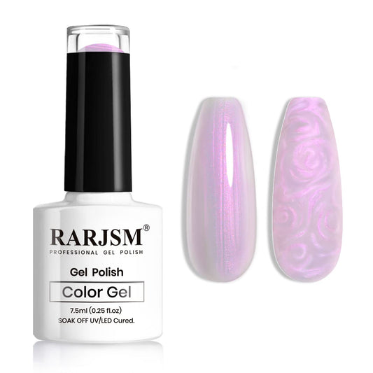 RARJSM Pearl Gel Nail Polish, Glitter Gel Polish Lavender Shimmer Mermaid Nail Gel Soak Off UV Gel for Salon Home DIY Manicure Use