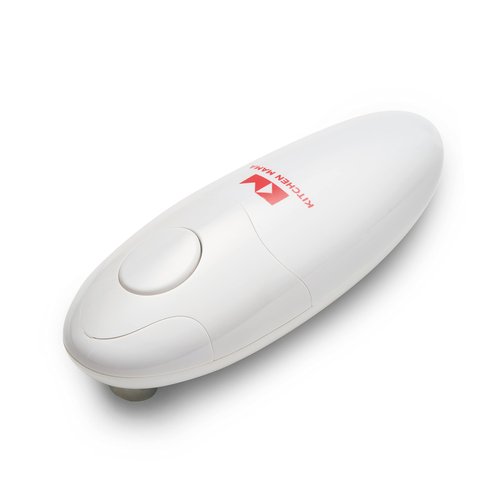 Kitchen Mama Auto Electric Can Opener: Open Your Cans with A Simple Press of Button - Automatic, Hands Free, Smooth Edge, Battery Operated, YES YOU CAN (Red)