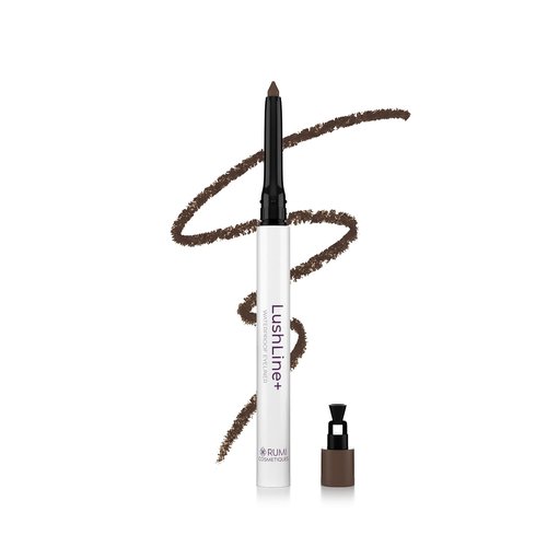 Rumi Cosmetiques LushLine+ Waterproof Eyeliner Pencil - Smudge Proof & Long-Lasting for Sensitive Eyes | Natural Brown