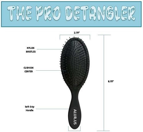 Classic Pro Detangler Brush - Effortlessly Glides Through Tangles for All Hair Types | Classic Black