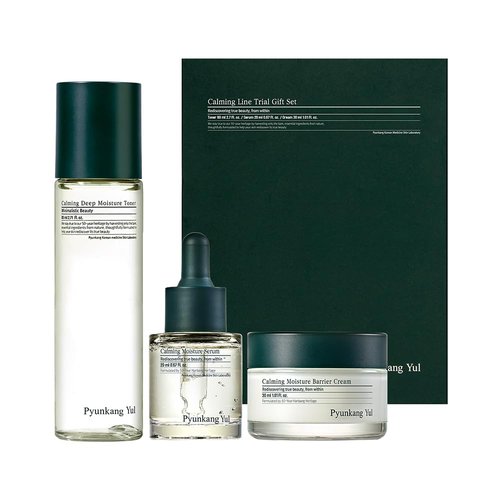 Pyunkang Yul Calming Trial Gift Set | Exfoliating Toner, Soothing Serum & Hydrating Cream (3 Items)
