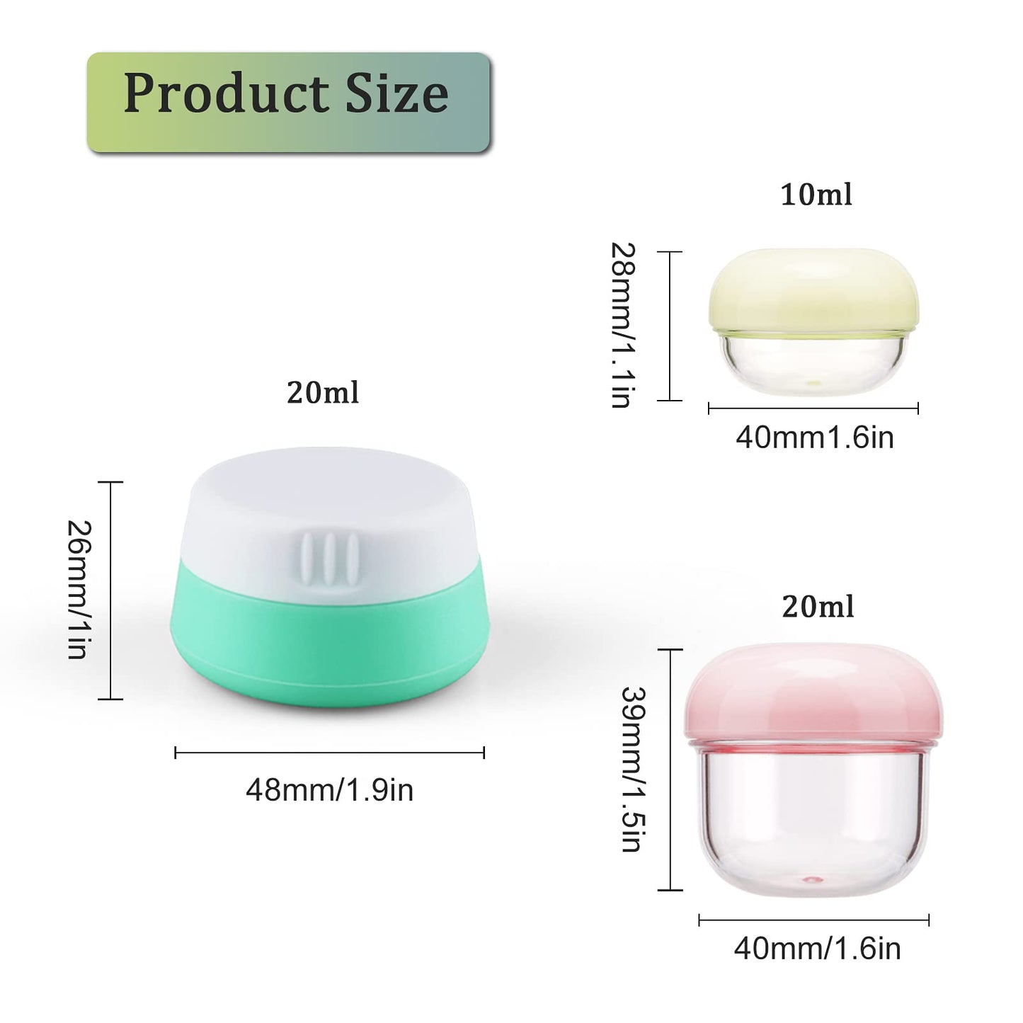 Cosywell Travel Jars for Creams 9PCS Travel Size Containers for Toiletries Cream Jars Refillable Leak-proof Travel Accessories with Lid for Lotion Cosmetic Makeup Body Cream (Plastic-6 & Silicone-3)