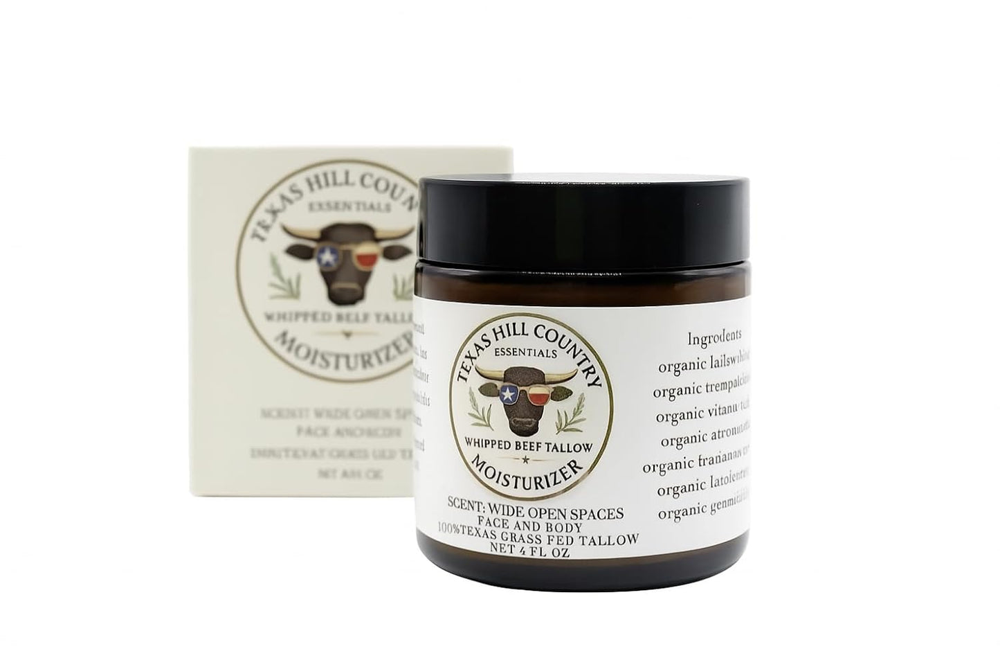 Beef Tallow Moisturizer - 100% Grass-Fed Whipped Face & Body Balm for Dry, Sensitive Skin | Lightly Scented | 4oz