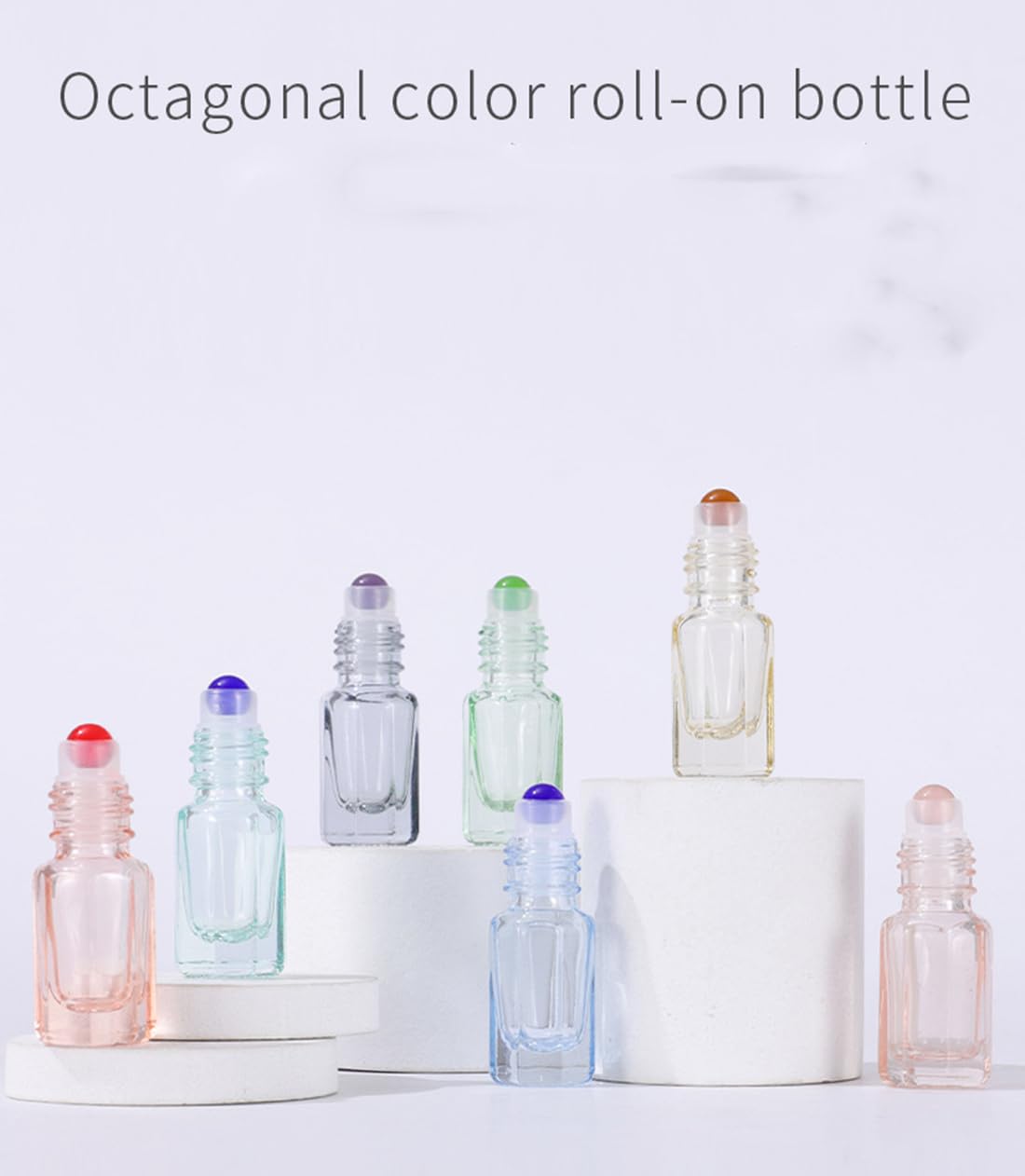 GBSTORE 8 Pcs Glass Essential Oil Roller Bottles, 3ml Travel Cosmetic Perfume Sample Containers Roll on Bottle,Refillable Colorful Sample Vials Empty Containers for Perfume,Lip Oil