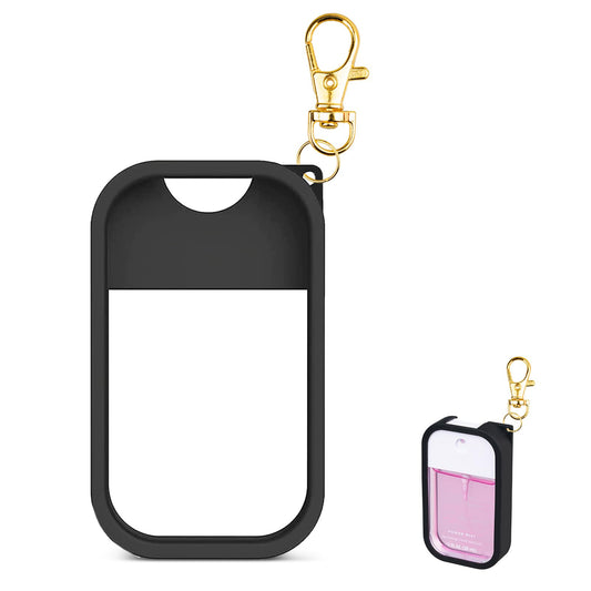 VANEST Silicone Case Compatible with Touchland Hand Sanitizer Spray (Black, 1 Pack)