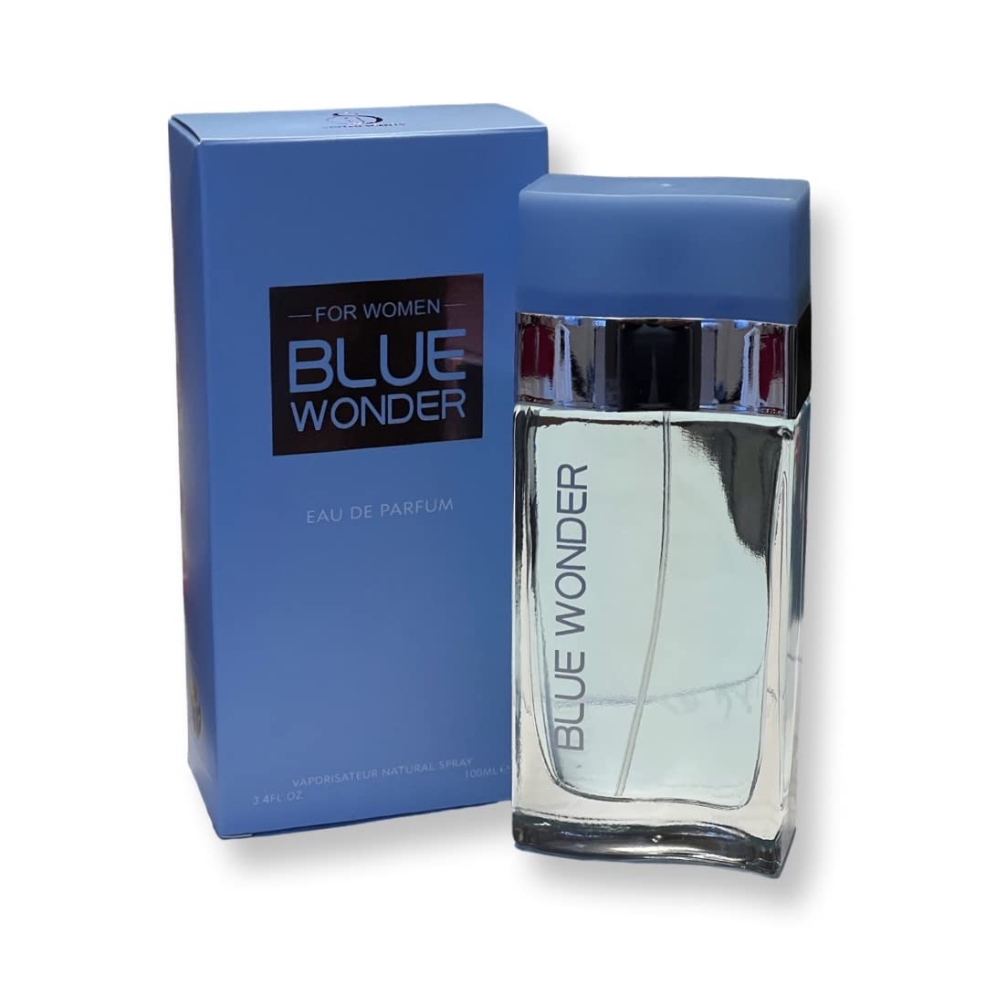 BLUE WONDER Eau de Parfum for Women - Refreshing Sicilian Lemon & Cedar Notes - 3.4 Fl Oz