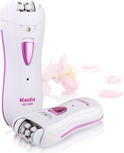 **Smooth Glide Epilator for Women | Rechargeable Facial Hair Remover - Portable White Design**