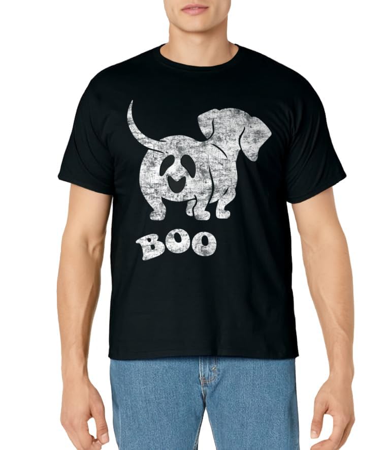 Boo Dachshund Spooky Dog Wiener Halloween Costume T-Shirt