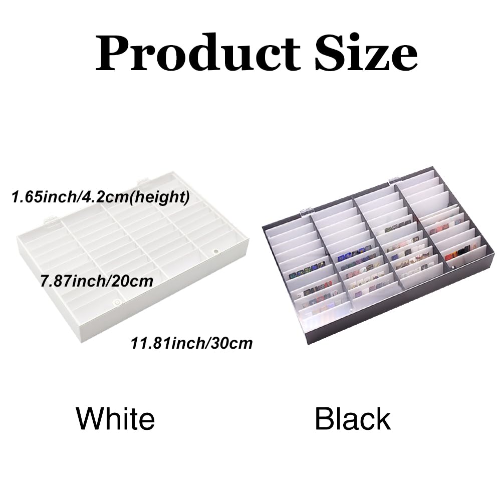 Nail Art Display Box, Press On Nails Box, 44 Dividers Fake Nail Art Organizer Holder for Nail Salon