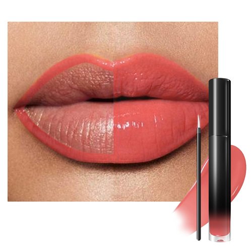 Evpct Coral Nude Pink Liquid Lipstick - Highly Pigmented, Waterproof Longwear Formula | Includes Lip Liner Brush