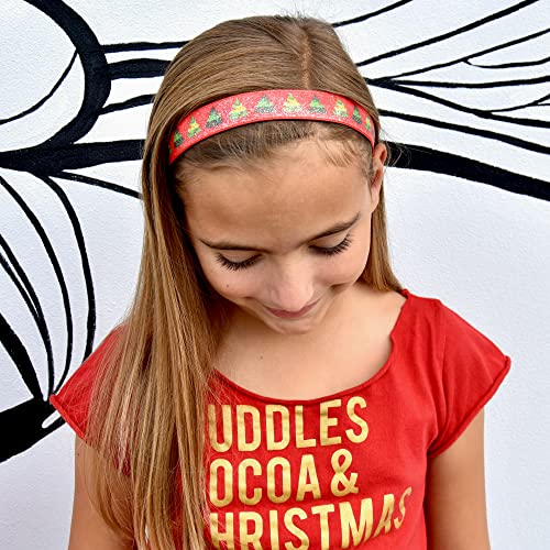 FROG SAC Christmas Headbands for Girls, Adjustable No Slip Hair Bands, Thin Holiday Headband for Girl Hair Accessories, Stocking Stuffers for Kids