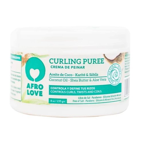Afro Love Curl Cream - Define & Hydrate Curly & Wavy Hair | Sulfate-Free, 8oz with Coconut & Shea Butter