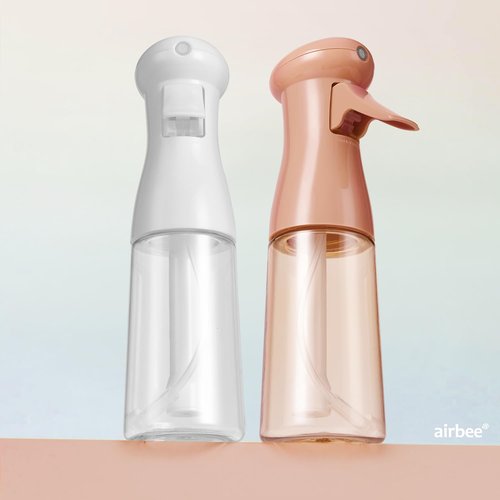 Airbee Spray Bottle | Continuous Mister Sprayer for Hair Styling & Essential Oils | 2 Pack, 6.8 OZ